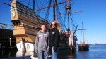 Marcus and Tami in front of the Mayflower in Plymouth, MA